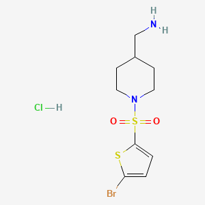 molecular formula C10H16BrClN2O2S2 B3227925 (1-((5-Bromothiophen-2-yl)sulfonyl)piperidin-4-yl)methanamine hydrochloride CAS No. 1261234-78-9