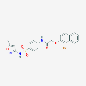 molecular formula C22H18BrN3O5S B322793 2-[(1-bromo-2-naphthyl)oxy]-N-(4-{[(5-methylisoxazol-3-yl)amino]sulfonyl}phenyl)acetamide 