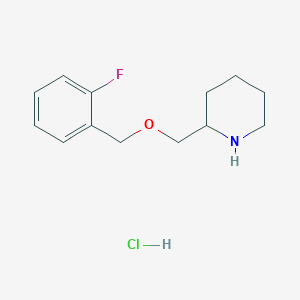 molecular formula C13H19ClFNO B3227949 2-(2-Fluoro-benzyloxymethyl)-piperidine hydrochloride CAS No. 1261235-10-2