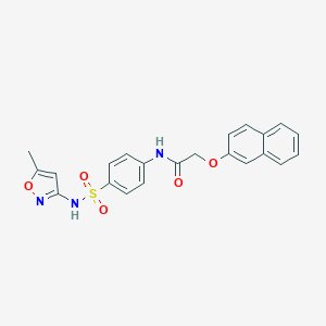 molecular formula C22H19N3O5S B322795 N-(4-{[(5-methyl-3-isoxazolyl)amino]sulfonyl}phenyl)-2-(2-naphthyloxy)acetamide 