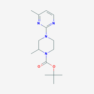 molecular formula C15H24N4O2 B3227954 2-Methyl-4-(4-methyl-pyrimidin-2-yl)-piperazine-1-carboxylic acid tert-butyl ester CAS No. 1261235-12-4