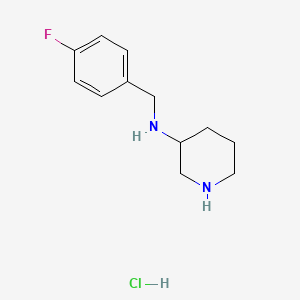 molecular formula C12H18ClFN2 B3227962 (4-Fluoro-benzyl)-piperidin-3-yl-amine hydrochloride CAS No. 1261235-14-6