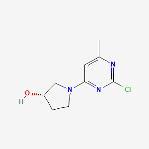 molecular formula C9H12ClN3O B3227973 (S)-1-(2-Chloro-6-methyl-pyrimidin-4-yl)-pyrrolidin-3-ol CAS No. 1261235-36-2