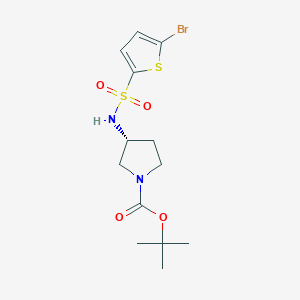 molecular formula C13H19BrN2O4S2 B3227974 (R)-tert-Butyl 3-(5-bromothiophene-2-sulfonamido)pyrrolidine-1-carboxylate CAS No. 1261235-40-8