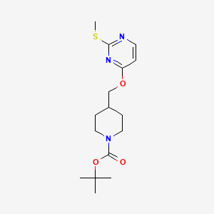 molecular formula C16H25N3O3S B3227979 tert-Butyl 4-(((2-(methylthio)pyrimidin-4-yl)oxy)methyl)piperidine-1-carboxylate CAS No. 1261235-41-9