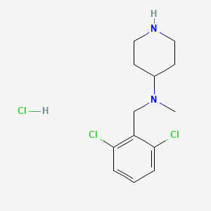 molecular formula C13H19Cl3N2 B3227988 (2,6-Dichloro-benzyl)-methyl-piperidin-4-yl-amine hydrochloride CAS No. 1261235-60-2