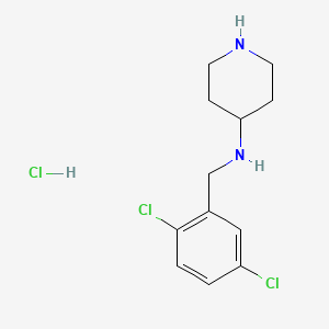molecular formula C12H17Cl3N2 B3227996 (2,5-Dichloro-benzyl)-piperidin-4-yl-amine hydrochloride CAS No. 1261235-67-9