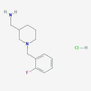 molecular formula C13H20ClFN2 B3228006 (1-(2-Fluorobenzyl)piperidin-3-yl)methanamine hydrochloride CAS No. 1261235-82-8