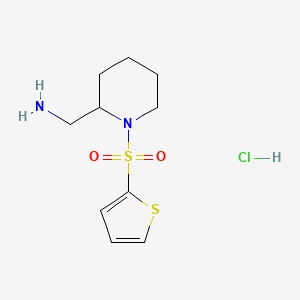 molecular formula C10H17ClN2O2S2 B3228017 (1-(Thiophen-2-ylsulfonyl)piperidin-2-yl)methanamine hydrochloride CAS No. 1261235-96-4