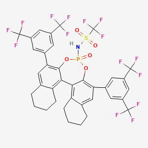 molecular formula C37H25F15NO5PS B3228019 8,9,10,11,12,13,14,15-Octahydro-2,6-bis[3,5-bis(trifluoromethyl)phenyl]-4-[(trifluoromethylsulfonyl)amino]dinaphtho[2,1-d:1',2'-f][1,3,2]dioxaphosphepin-4-one CAS No. 1261302-64-0