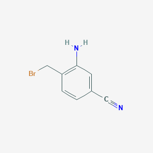 molecular formula C8H7BrN2 B3228063 3-Amino-4-(bromomethyl)benzonitrile CAS No. 1261566-61-3