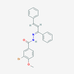 molecular formula C23H19BrN2O2 B322807 3-bromo-N'-(1,3-diphenylprop-2-enylidene)-4-methoxybenzohydrazide 