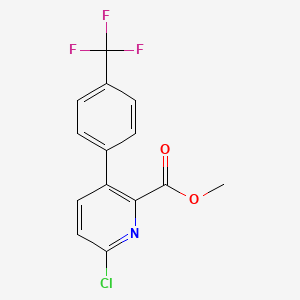molecular formula C14H9ClF3NO2 B3228077 Methyl 6-chloro-3-(4-(trifluoromethyl)phenyl)picolinate CAS No. 1261598-96-2