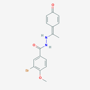 molecular formula C16H15BrN2O3 B322809 3-bromo-4-methoxy-N'-[1-(4-oxocyclohexa-2,5-dien-1-ylidene)ethyl]benzohydrazide 