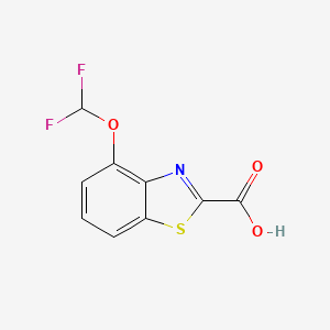 molecular formula C9H5F2NO3S B3228093 2-Benzothiazolecarboxylic acid, 4-(difluoromethoxy)- CAS No. 1261634-64-3