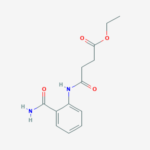 molecular formula C13H16N2O4 B322812 Ethyl 4-(2-carbamoylanilino)-4-oxobutanoate 