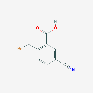 molecular formula C9H6BrNO2 B3228134 2-(Bromomethyl)-5-cyanobenzoic acid CAS No. 1261671-00-4