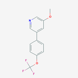 molecular formula C13H10F3NO2 B3228194 3-Methoxy-5-[4-(trifluoromethoxy)phenyl]pyridine CAS No. 1261853-71-7