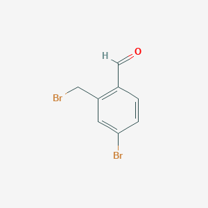 molecular formula C8H6Br2O B3228197 4-broMo-2-(broMoMethyl)benzaldehyde CAS No. 1261861-86-2
