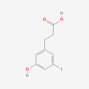 molecular formula C9H9IO3 B3228205 Benzenepropanoic acid, 3-hydroxy-5-iodo- CAS No. 1261874-88-7