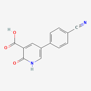 molecular formula C13H8N2O3 B3228220 5-(4-Cyanophenyl)-2-oxo-1,2-dihydropyridine-3-carboxylic acid CAS No. 1261896-67-6