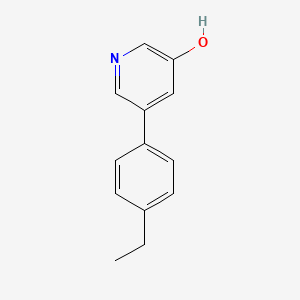 molecular formula C13H13NO B3228240 3-Hydroxy-5-(4-ethylphenyl)pyridine CAS No. 1261909-24-3