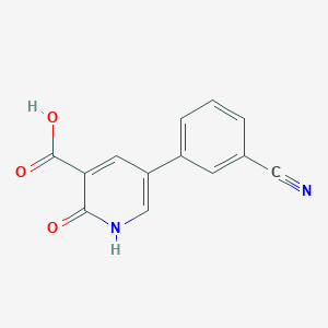 molecular formula C13H8N2O3 B3228287 5-(3-Cyanophenyl)-2-hydroxynicotinic acid CAS No. 1261967-08-1