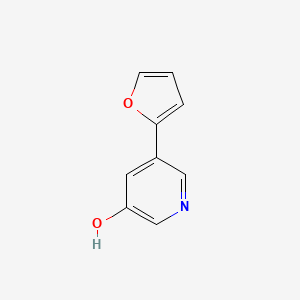 molecular formula C9H7NO2 B3228290 5-(Furan-2-yl)pyridin-3-ol CAS No. 1261971-03-2