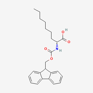 molecular formula C24H29NO4 B3228365 (R)-2-((((9H-Fluoren-9-yl)methoxy)carbonyl)amino)nonanoic acid CAS No. 1262886-66-7