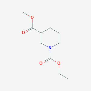 molecular formula C10H17NO4 B3228367 1-Ethyl 3-methyl piperidine-1,3-dicarboxylate CAS No. 126291-63-2