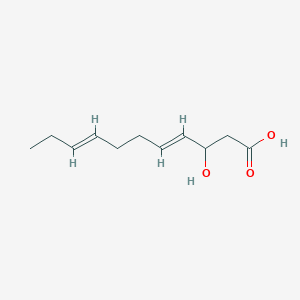 molecular formula C11H18O3 B3228397 trans,trans-3-Hydroxyundeca-4,8-dienoic acid CAS No. 1263035-61-5