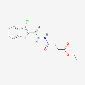 molecular formula C15H15ClN2O4S B322843 Ethyl 4-{2-[(3-chloro-1-benzothien-2-yl)carbonyl]hydrazino}-4-oxobutanoate 
