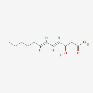 molecular formula C12H20O3 B3228435 trans,trans-3-Hydroxydodeca-4,6-dienoc acid, min. 95% (1H-NMR) CAS No. 1263035-68-2
