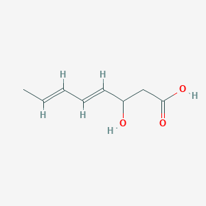molecular formula C8H12O3 B3228438 trans,trans-3-Hydroxyocta-4,6-dienoic acid CAS No. 1263035-70-6