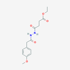 molecular formula C15H20N2O5 B322844 Ethyl 4-{2-[(4-methoxyphenyl)acetyl]hydrazino}-4-oxobutanoate 