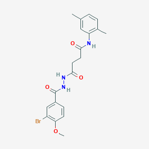molecular formula C20H22BrN3O4 B322846 4-[2-(3-bromo-4-methoxybenzoyl)hydrazino]-N-(2,5-dimethylphenyl)-4-oxobutanamide 