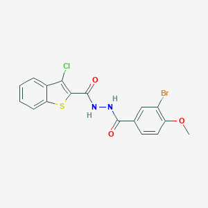 molecular formula C17H12BrClN2O3S B322849 N'-(3-bromo-4-methoxybenzoyl)-3-chloro-1-benzothiophene-2-carbohydrazide 