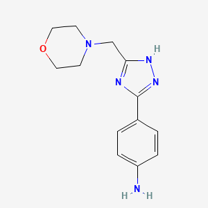 molecular formula C13H17N5O B3228490 4-(5-Morpholin-4-ylmethyl-4h-[1,2,4]triazol-3-yl)phenylamine CAS No. 1263285-13-7