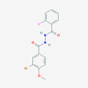 molecular formula C15H12BrIN2O3 B322851 3-bromo-N'-[(2-iodophenyl)carbonyl]-4-methoxybenzohydrazide 