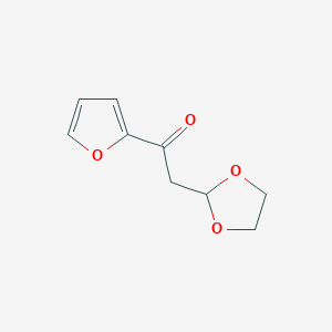 molecular formula C9H10O4 B3228510 2-(1,3-Dioxolan-2-yl)-1-furan-2-yl-ethanone CAS No. 1263366-06-8