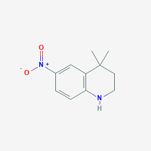 molecular formula C11H14N2O2 B3228520 4,4-Dimethyl-6-nitro-1,2,3,4-tetrahydroquinoline CAS No. 1263378-10-4