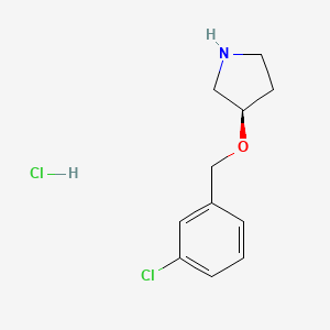 molecular formula C11H15Cl2NO B3228540 (R)-3-(3-Chloro-benzyloxy)-pyrrolidine hydrochloride CAS No. 1264035-27-9