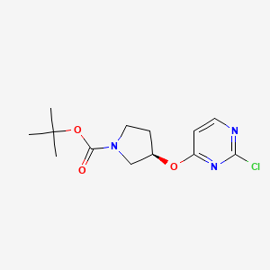 molecular formula C13H18ClN3O3 B3228544 (R)-tert-Butyl 3-((2-chloropyrimidin-4-yl)oxy)pyrrolidine-1-carboxylate CAS No. 1264036-68-1