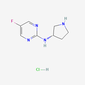 molecular formula C8H12ClFN4 B3228547 (5-Fluoro-pyrimidin-2-yl)-(S)-pyrrolidin-3-yl-amine hydrochloride CAS No. 1264038-84-7