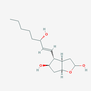 molecular formula C15H26O4 B3228549 2H-Cyclopenta[b]furan-2,5-diol, hexahydro-4-[(1E,3S)-3-hydroxy-1-octen-1-yl]-, (3aR,4R,5R,6aS)- CAS No. 1264108-90-8