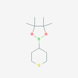 molecular formula C11H21BO2S B3228556 4,4,5,5-Tetramethyl-2-(tetrahydro-2H-thiopyran-4-yl)-1,3,2-dioxaborolane CAS No. 1264198-70-0