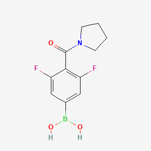 molecular formula C11H12BF2NO3 B3228569 3,5-Difluoro-4-(1-pyrrolidinylcarbonyl)phenylboronic acid CAS No. 1264616-16-1