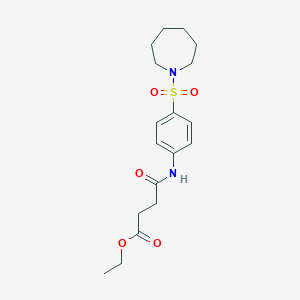 molecular formula C18H26N2O5S B322859 Ethyl 4-[4-(azepan-1-ylsulfonyl)anilino]-4-oxobutanoate 