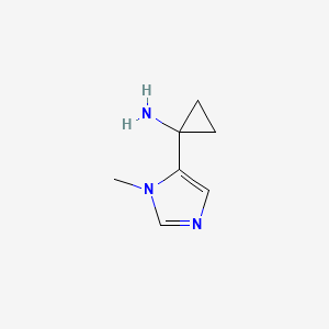 molecular formula C7H11N3 B3228615 1-(1-methyl-1H-imidazol-5-yl)cyclopropan-1-amine CAS No. 1266184-45-5