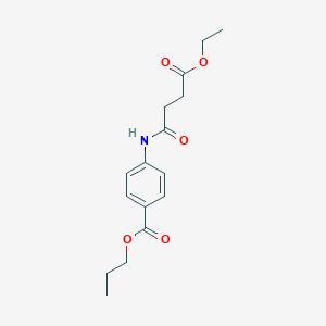 molecular formula C16H21NO5 B322862 Propyl 4-[(4-ethoxy-4-oxobutanoyl)amino]benzoate 